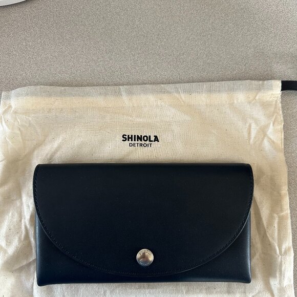 SHINOLA Birdy Large Snap Wallet in Navy NWOT - never used - Picture 1 of 5